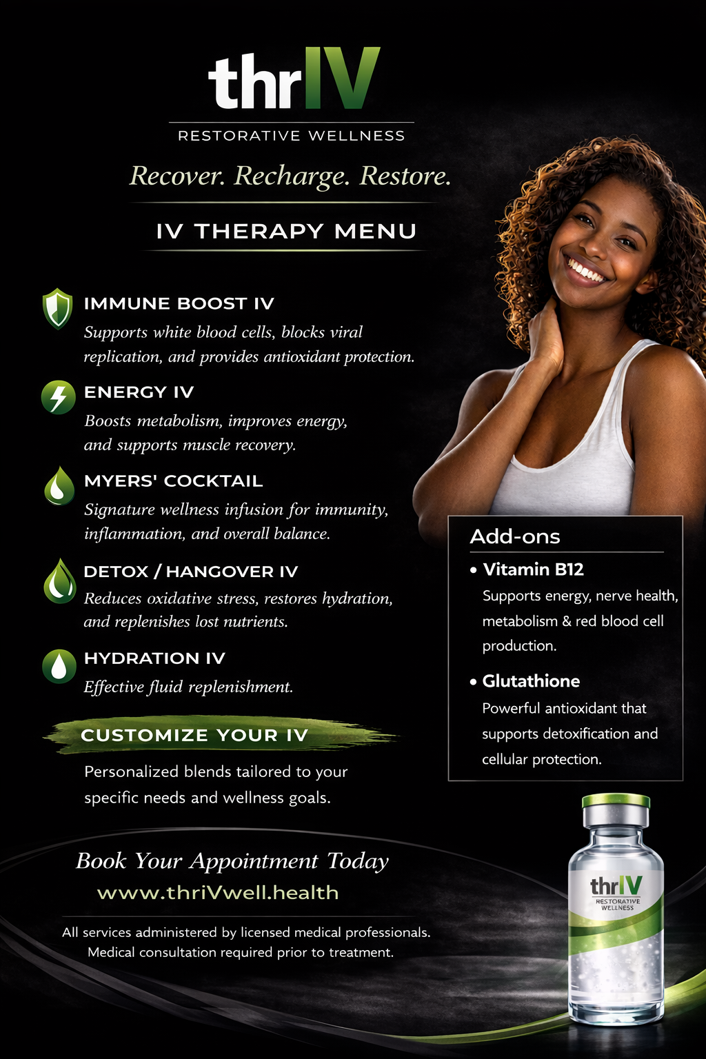 iv therapy menu flyer